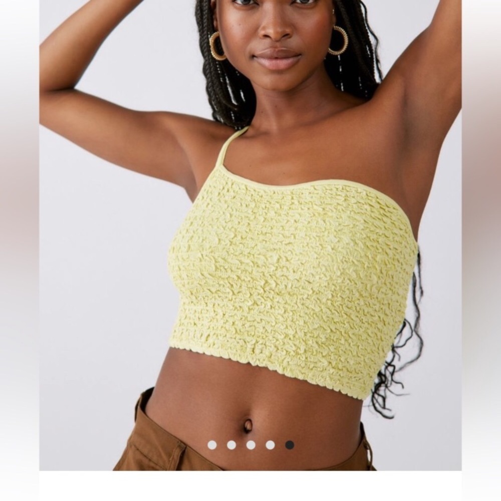 🔔🕊️LAST CHANCE NWT UO Yellow/Green Raya One Shoulder Cami Top